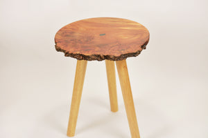 Hand made Scottish burl Elm side table, waney edge end table.