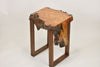 Stunning live edge burl Scottish Elm waterfall end table, Waney edge waterfall side table, Figured slab wood furniture.