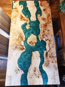 Epoxy resin live edge, Elm, Oak, Walnut, Poplar mappa, Maple, Olive wood, Custom Order table, Waney edge wood dinning and coffee table