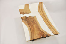 Load image into Gallery viewer, Walnut and white resin coffee table
