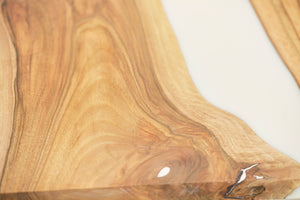 Walnut and white resin coffee table