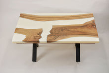 Load image into Gallery viewer, Walnut and white resin coffee table
