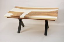 Charger l&#39;image dans la visionneuse de la galerie, Walnut and white resin coffee table
