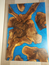 Load image into Gallery viewer, Epoxy resin live edge, Elm, Oak, Walnut, Poplar mappa, Maple, Olive wood, Custom Order table, Waney edge wood dinning and coffee table
