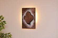 Load image into Gallery viewer, Creative holm oak wood slice wall Art Decor and light, handcrafted, wall hanging, Epoxy resin art
