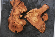 Load image into Gallery viewer, Olive wood wall Art Decor and light, handcrafted, wall hanging, resin art.
