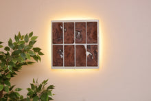 Load image into Gallery viewer, Burl Scottish Elm wall Art Decor and light, handcrafted, wall hanging, resin art.
