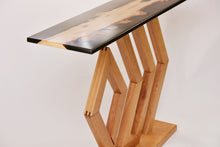 Load image into Gallery viewer, Handmade console table with English purl oak and resin top
