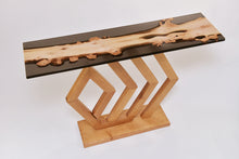 Load image into Gallery viewer, Handmade console table with English purl oak and resin top
