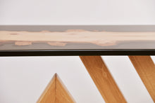 Load image into Gallery viewer, Handmade console table with English purl oak and resin top
