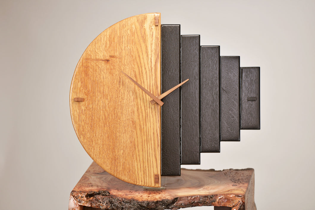 Creative English oak hanging wall clock.
