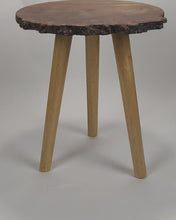Load and play video in Gallery viewer, Hand made Scottish burl Elm side table, waney edge end table.
